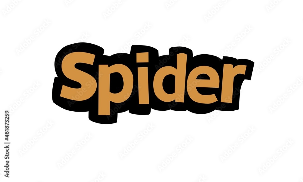 SPIDER writing vector design on white background SPIDER writing vector design on white background