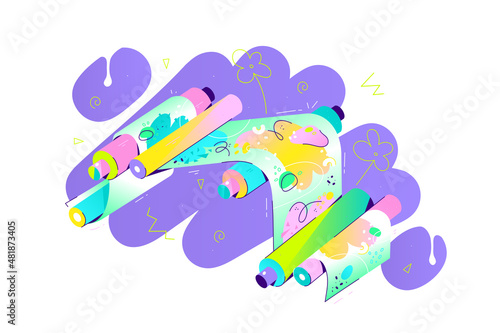 Flexographic colourful print machine