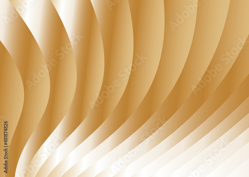 Yellow folds, stripes of paper or fabric with a metallic gold sheen. Background design, wallpaper, flyer.