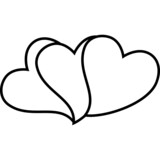 Three Hearts Outline Icon Vector