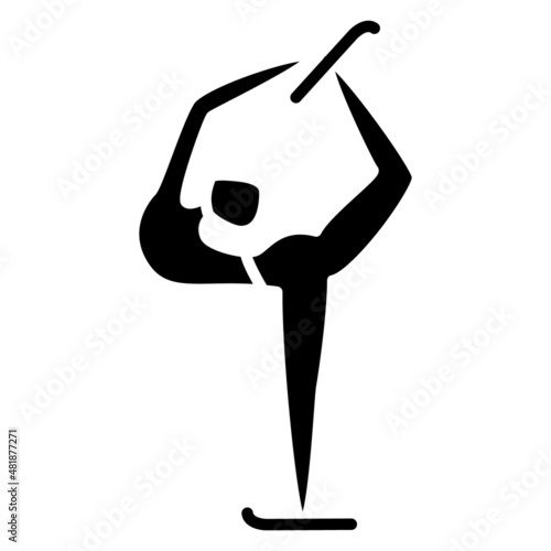 Pose in figure skating. An element of the skating program. Winter sports. Olympic sports in winter. Vector icon, glyph, silhouette, isolated