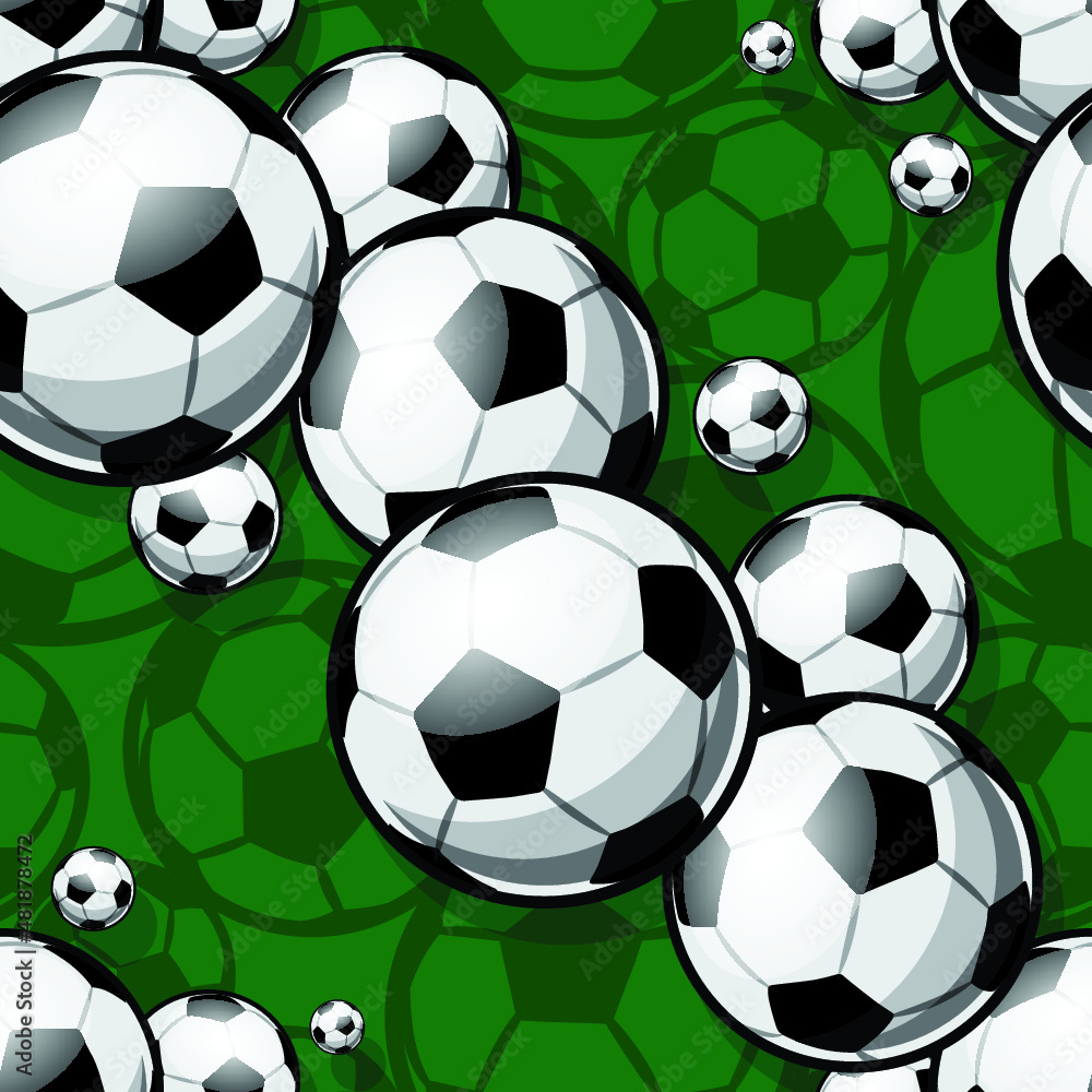 Football soccer ball seamless pattern vector digital paper design. Ideal for wallpaper, cover, wrapping paper, packaging, textile design and any kind of decoration. Football soccer ball seamless pattern vector digital paper design. Ideal for wallpaper, cover, wrapping paper, packaging, textile design and any kind of decoration.