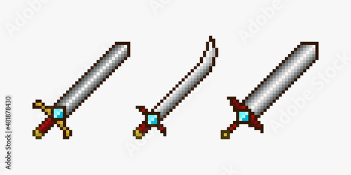 Weapons in pixel art design