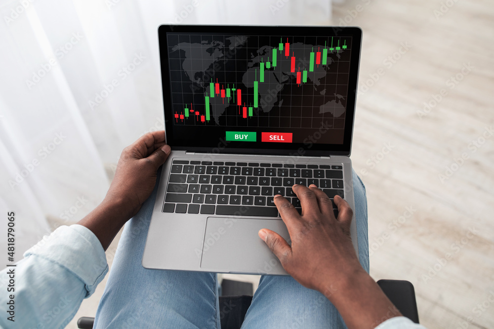 Trading on stocks and markets, cryptocurrency concept Trading on stocks and markets, cryptocurrency concept