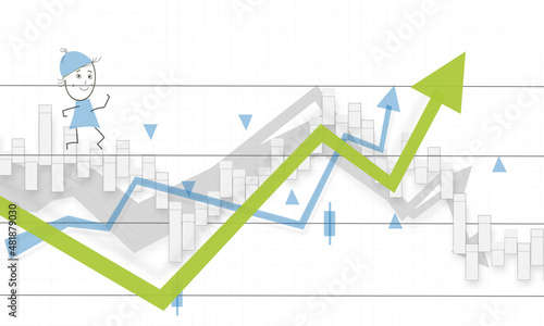 Börse Index Abbildung Grafik Wachstum Pfeil Grün Entwicklung Kurs 