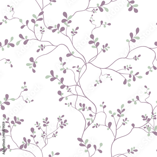seamless pattern of branches and leaves