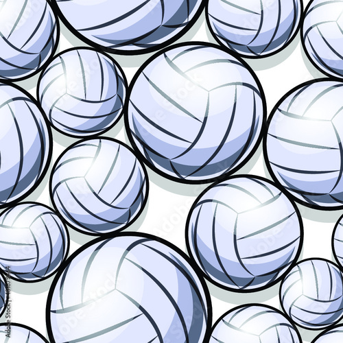 Volleyball ball icon seamless pattern. Vector illustration. Ideal for wallpaper, packaging, fabric, textile, wrapping paper design and any kind of decoration