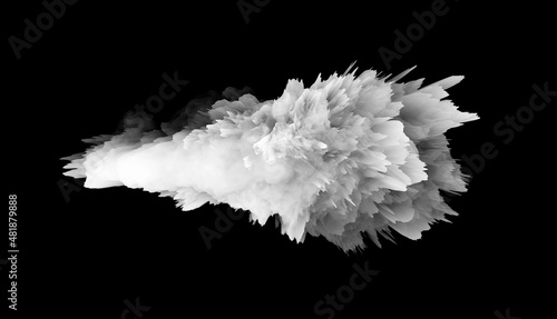 Digital 3D Illustration. Color smoke blot splash. Abstract horizontal background. photo