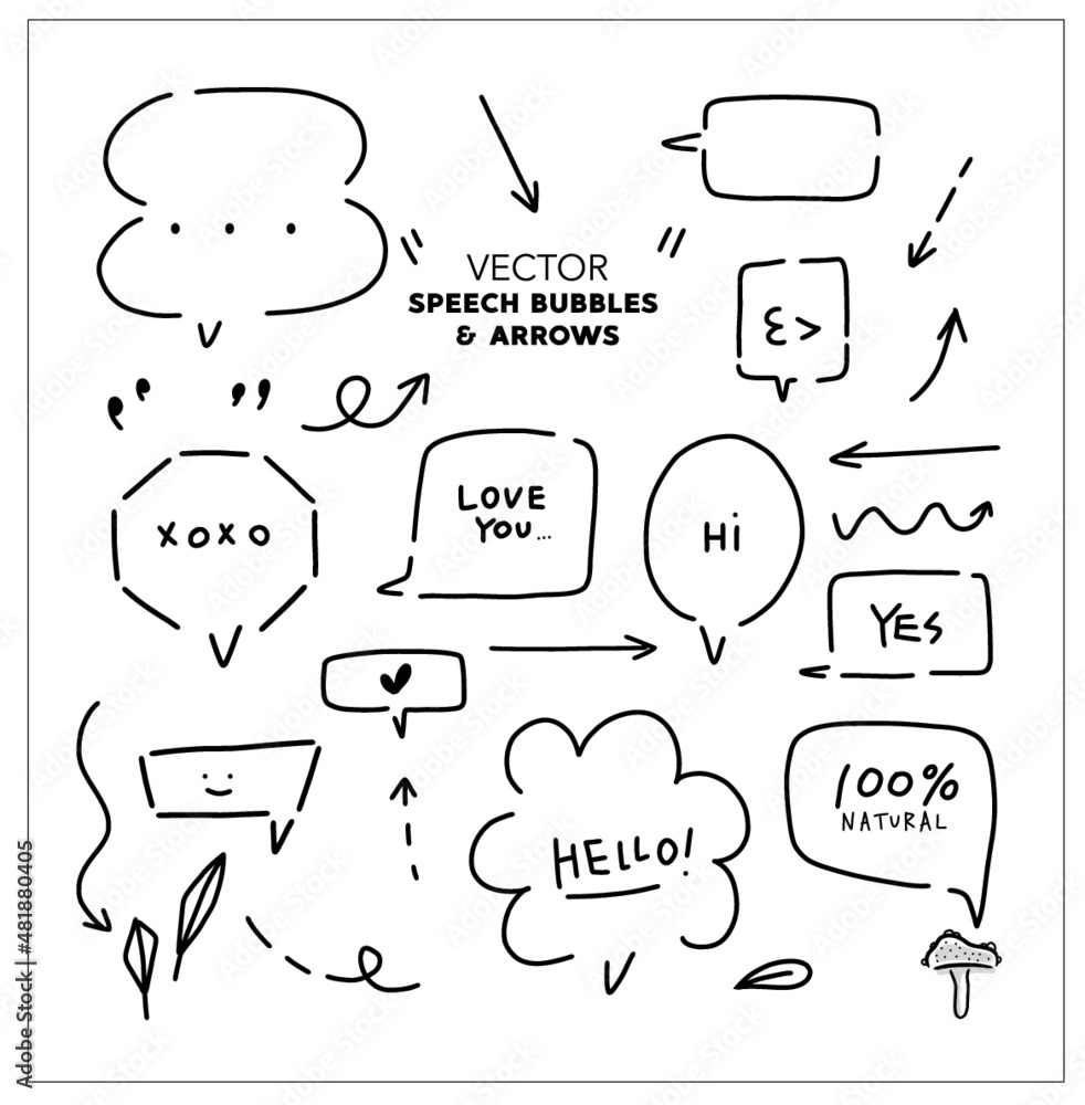 Bubbles speech set - Hand-drawn simple speech bubble icon bundle with text holder - Social media, web, graphic - Valentines day, Birthday message, optimistic friendly illustration Bubbles speech set - Hand-drawn simple speech bubble icon bundle with text holder - Social media, web, graphic - Valentines day, Birthday message, optimistic friendly illustration