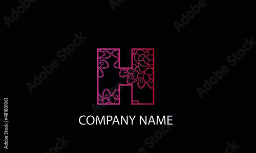Letter H abstract monogram vector logo template