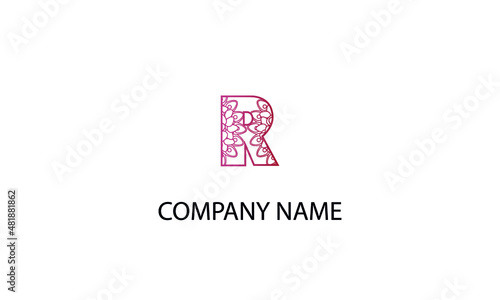 Letter R abstract monogram vector logo template