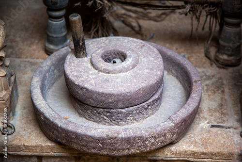 A grinding stone of olden days in Rajasthan, India.