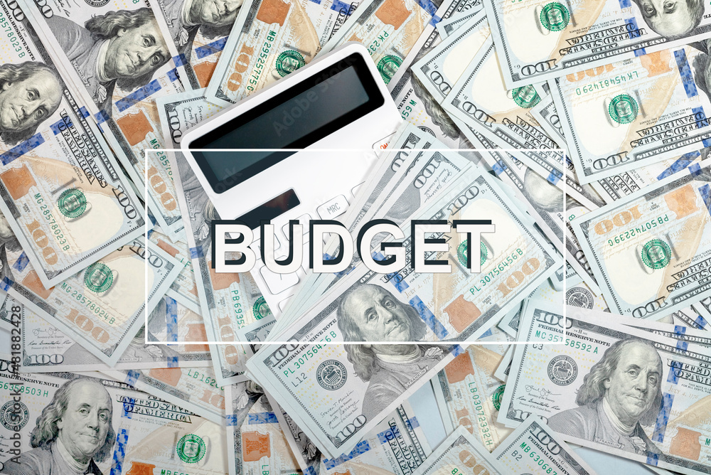 Budget word on calculator. Business financial concept. Budget word on calculator. Business financial concept.