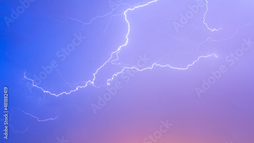 Lightning with blue and pink background