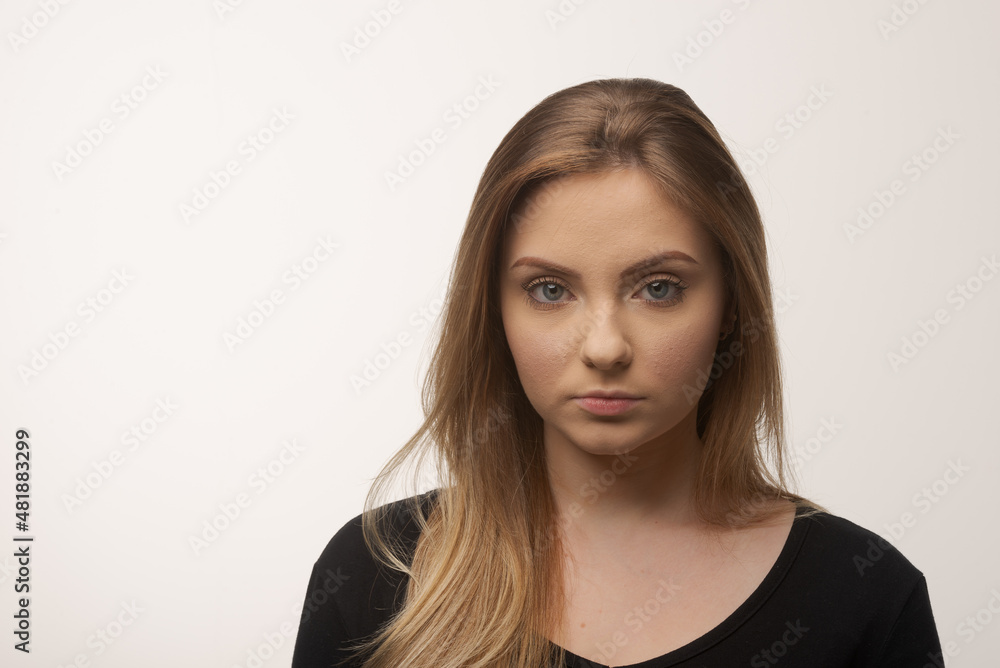 Angry woman portrait isolated in white background Angry woman portrait isolated in white background