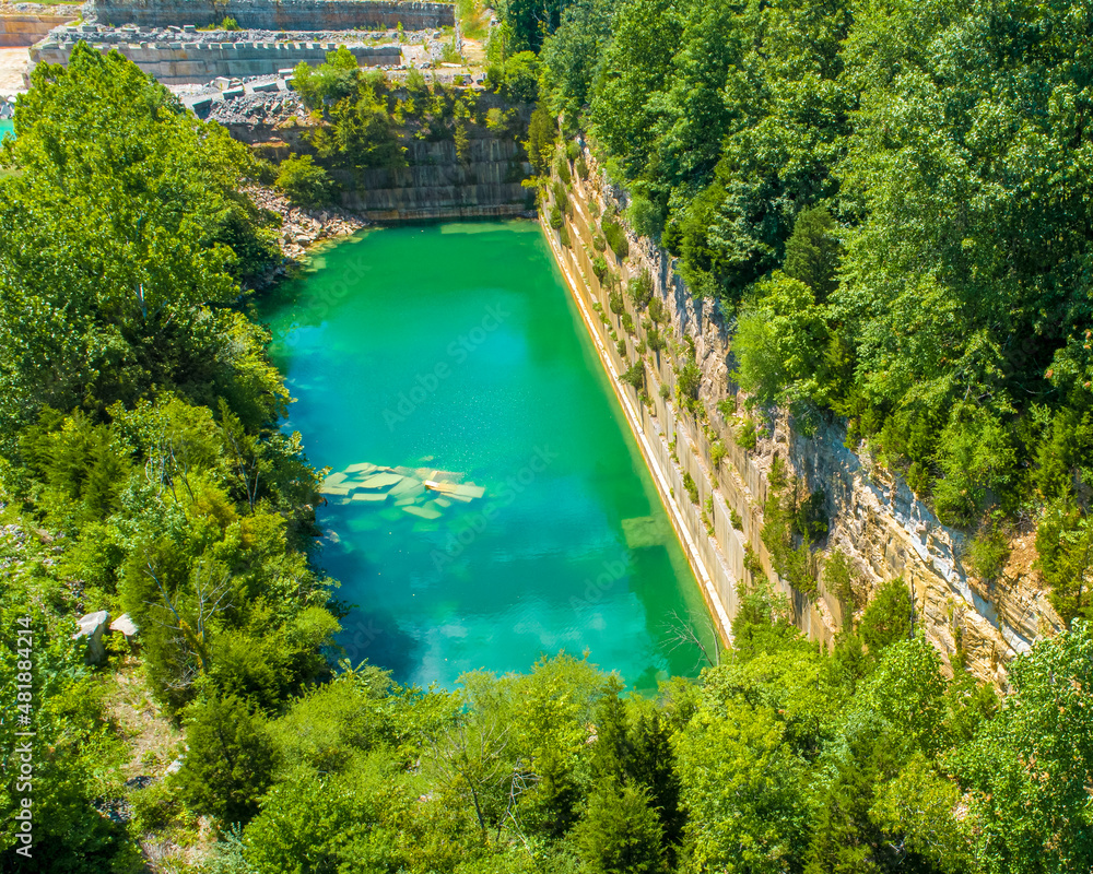 Fototapeta premium Limestone Quarry Aerial Images - Indiana Limestone - Empire Quarry -