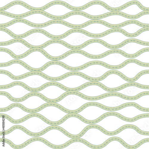 Seamless pattern, wave, brush art, illustration