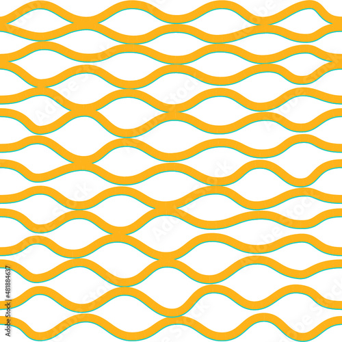 Seamless pattern, wave, brush art, illustration