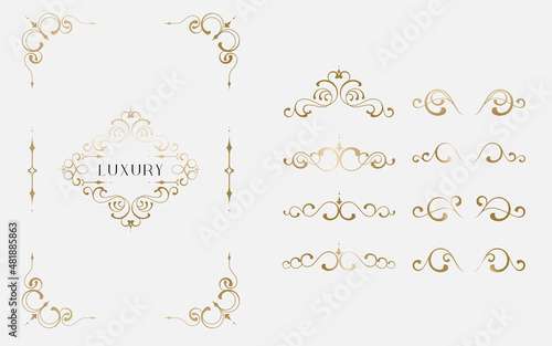 vintage ornament elements as a design frame for wedding invitations, menus, documents and certificates.