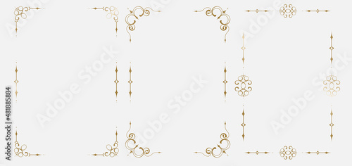 vintage ornament frame elements as wedding invitations, certificates and documents design