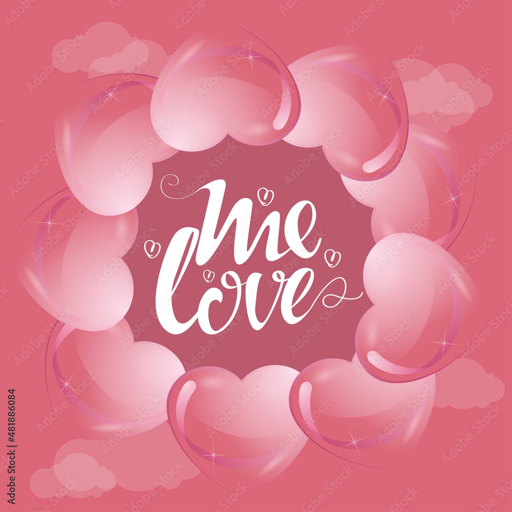 valentine design with greeting as social media post