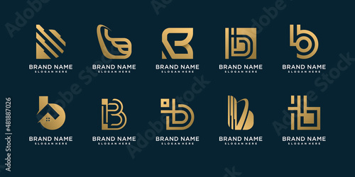 Letter B logo with creative element concept for initial or business Premium Vector