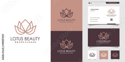Lotus logo with creative concept for beauty and spa Premium Vector