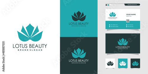 Lotus logo with creative concept for beauty and spa Premium Vector