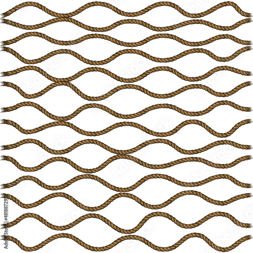 Seamless pattern, wave, brush art, illustration