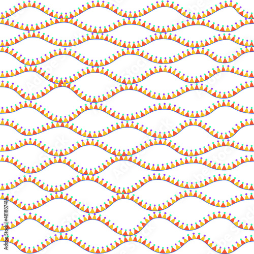 Seamless pattern, wave, brush art, illustration