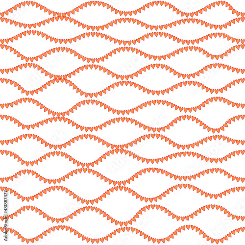 Seamless pattern, wave, brush art, illustration