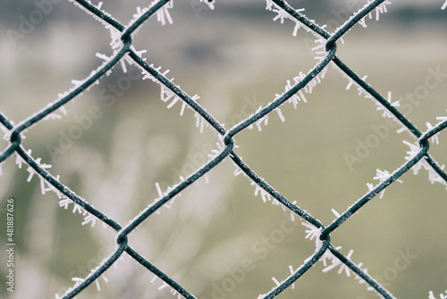 View through the frozen fence