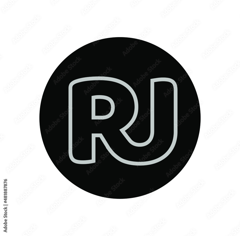 RJ company name initial letters monogram. RJ icon. RJ company name initial letters monogram. RJ icon.