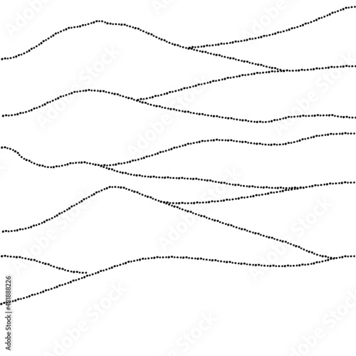 Mountain, valley, pattern, wave, brush art, illustration, oriental style
