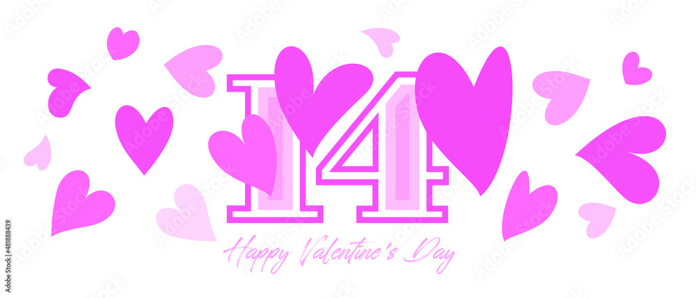 A pink vector illustration with the message Happy Valentine’s day