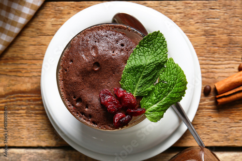 Chocolate mousse dessert wi...