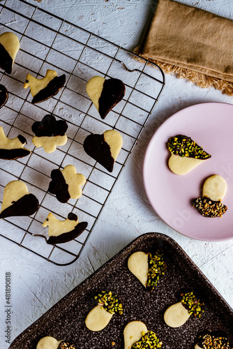 galletas con chocolate de cerca en primer plano