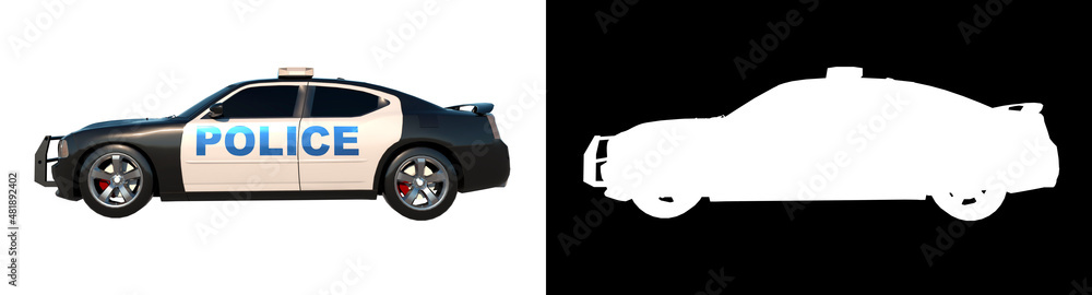 Police Patrol 2-Lateral view white background alpha png 3D Rendering Ilustracion 3D Police Patrol 2-Lateral view white background alpha png 3D Rendering Ilustracion 3D