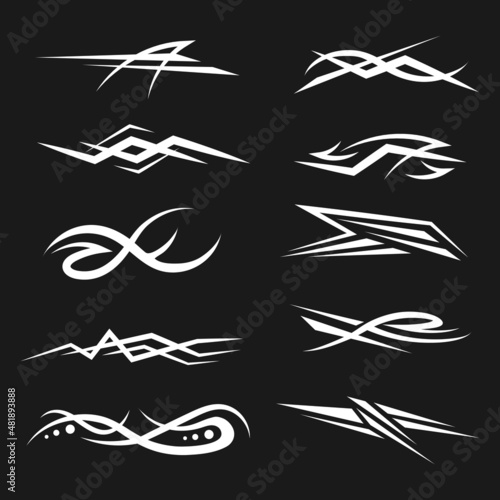 tribal stripe decal for car hood vector image
