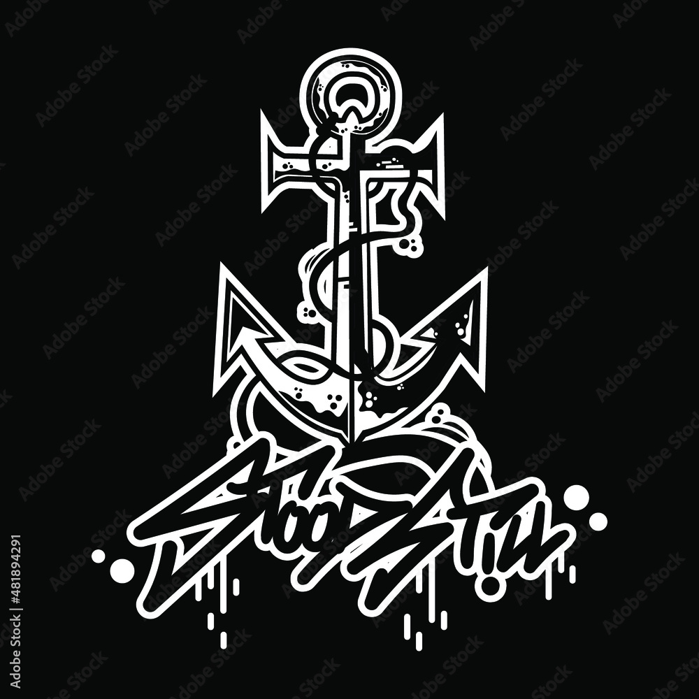 Anchor with Stood Still Tagline for Apparel Design especially for Band T shirt, Bike jacket, hoodie, sweater or anything 