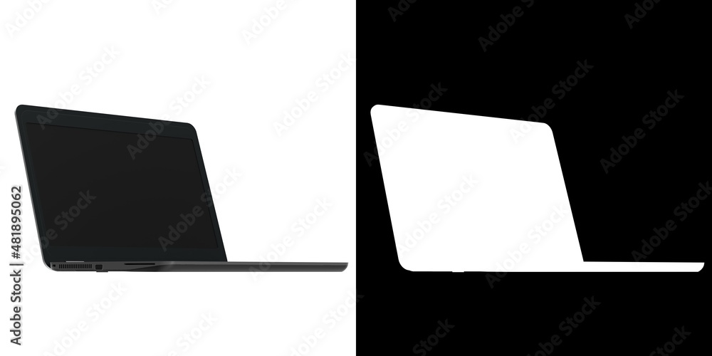 3D rendering illustration of a laptop computer
3D rendering illustration of a laptop computer