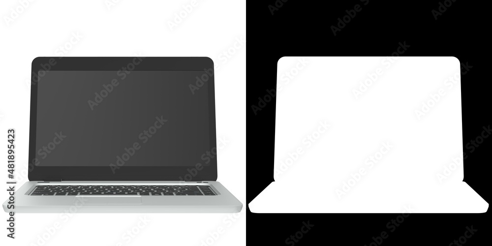 3D rendering illustration of a laptop notebook pc 3D rendering illustration of a laptop notebook pc