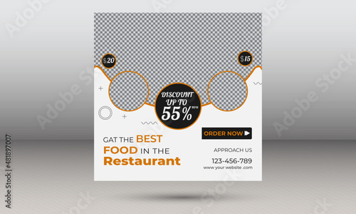 Food And Drink Social Media Post template Design
