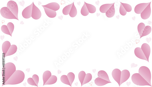 beautiful frame of red painted hearts, for Valentine's Day