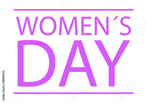 Cartel del día de la mujer en rosa.