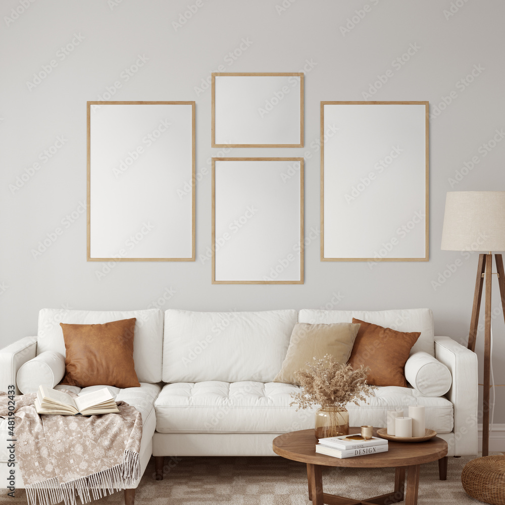 Eco Friendly interior style. living room. Frame mockup. Poster mockup. 3d rendering, 3d illustration
Eco Friendly interior style. living room. Frame mockup. Poster mockup. 3d rendering, 3d illustration