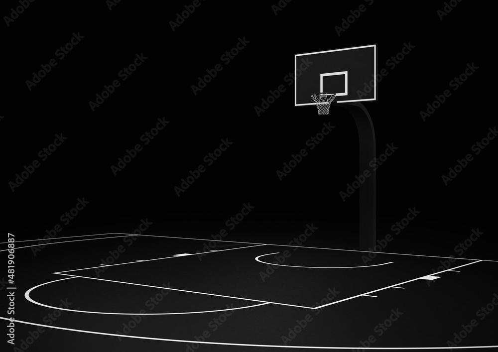 Basketball court - black and white