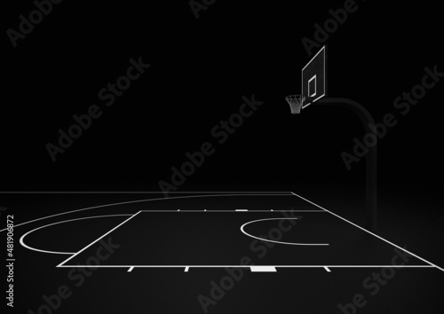 Basketball court - black and white