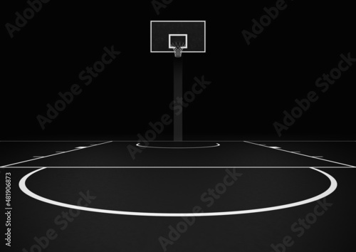 Basketball court - black and white
