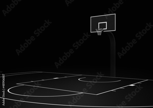 Basketball court - black and white